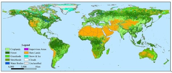 我校率先完成世界首套30米全球地表覆蓋遙感制圖及生物質能資源數據庫信息系統平臺